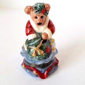 Bearware Pottery Santa Claus Bear Trinket Box